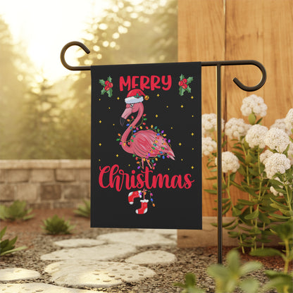 Merry Christmas Flamingo Garden Flag