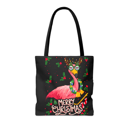 Merry Christmas Flamingo Tote Bag (AOP)