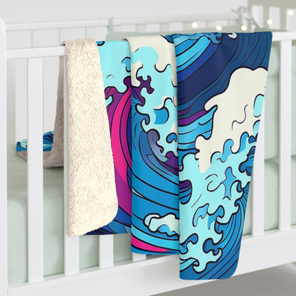 Wave Sherpa Fleece Blanket