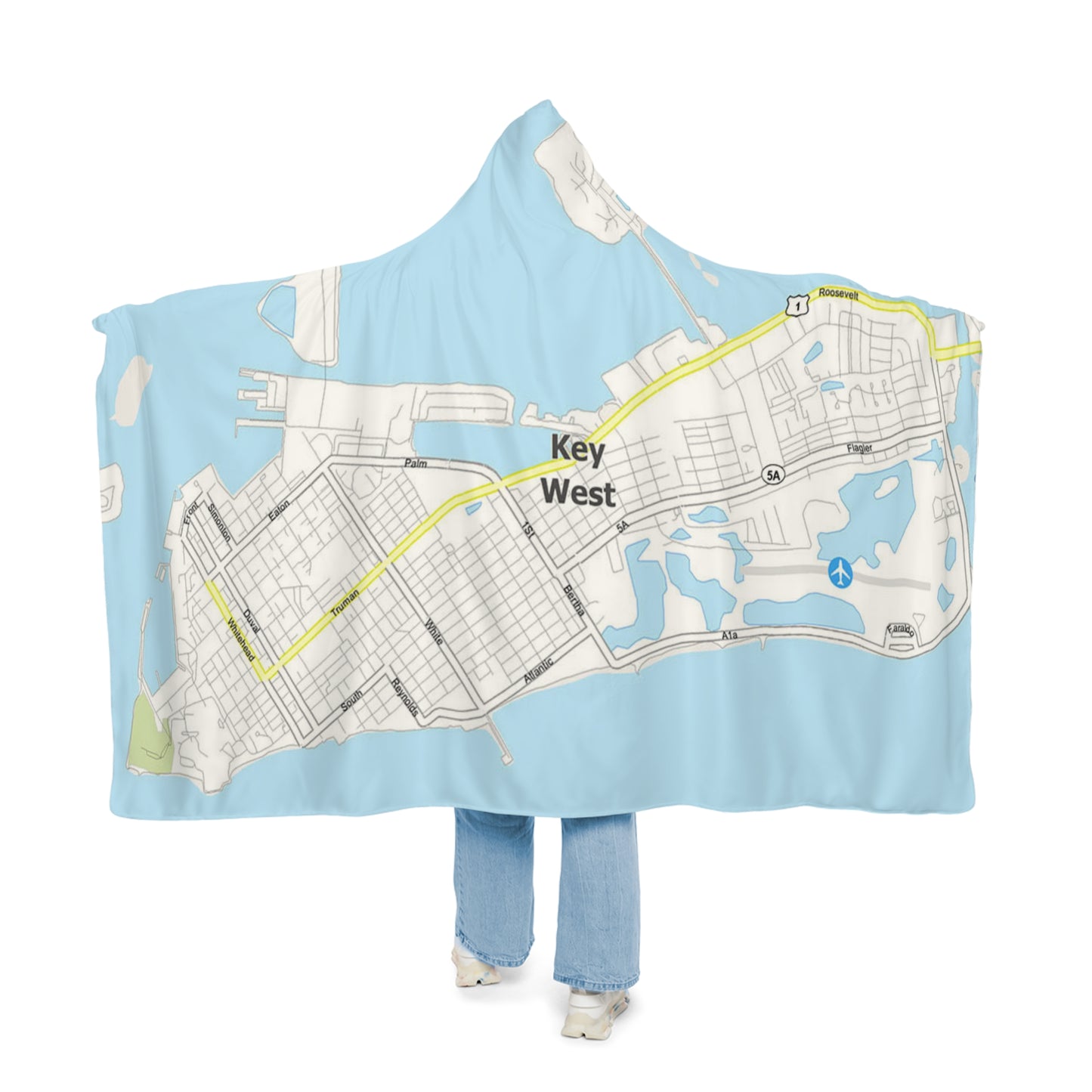 Key West Map Snuggle Blanket