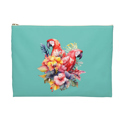 Hibiscus & Parrot Accessory Pouch