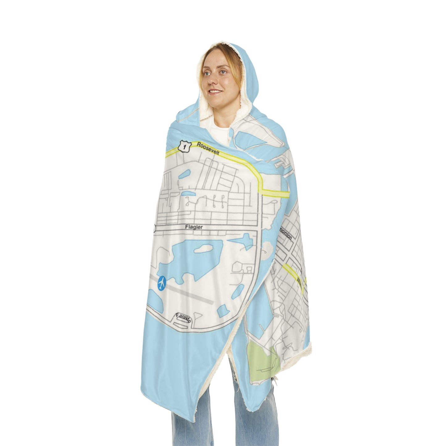 Key West Map Snuggle Blanket