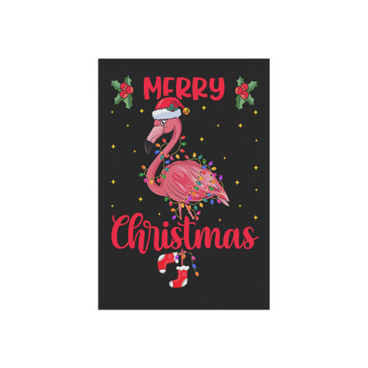 Merry Christmas Flamingo Garden Flag