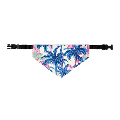 Pink & Blue Palm Tree Pet Bandana Collar