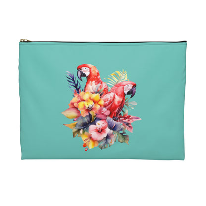 Hibiscus & Parrot Accessory Pouch