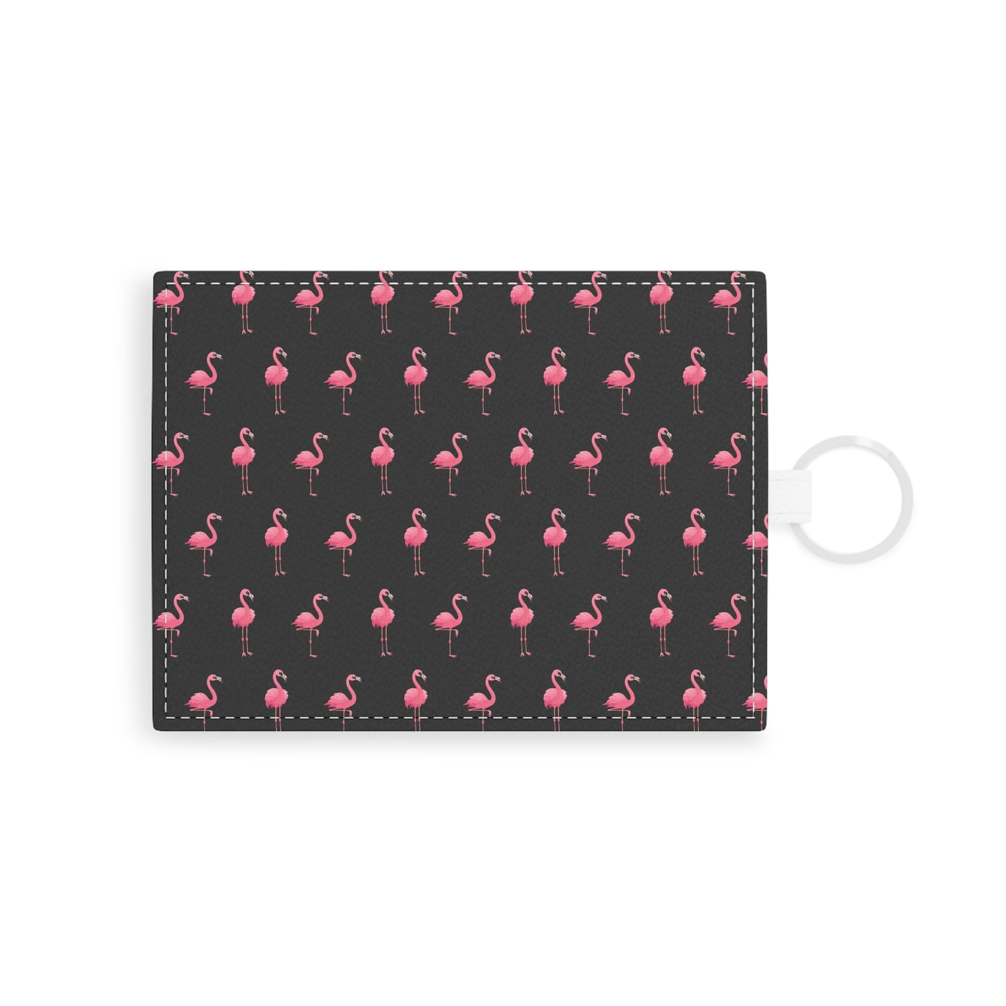 Flamingos Saffiano Leather Card Holder