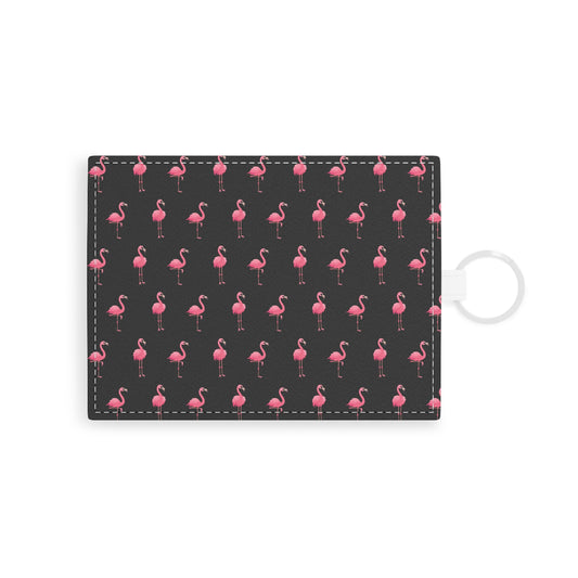 Flamingos Saffiano Leather Card Holder