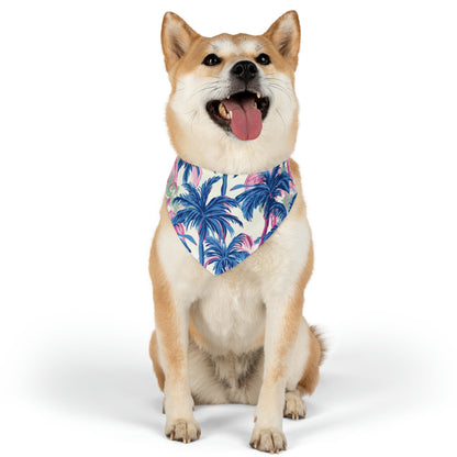 Pink & Blue Palm Tree Pet Bandana Collar