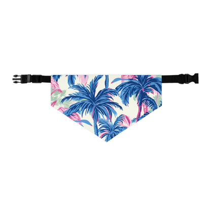 Pink & Blue Palm Tree Pet Bandana Collar