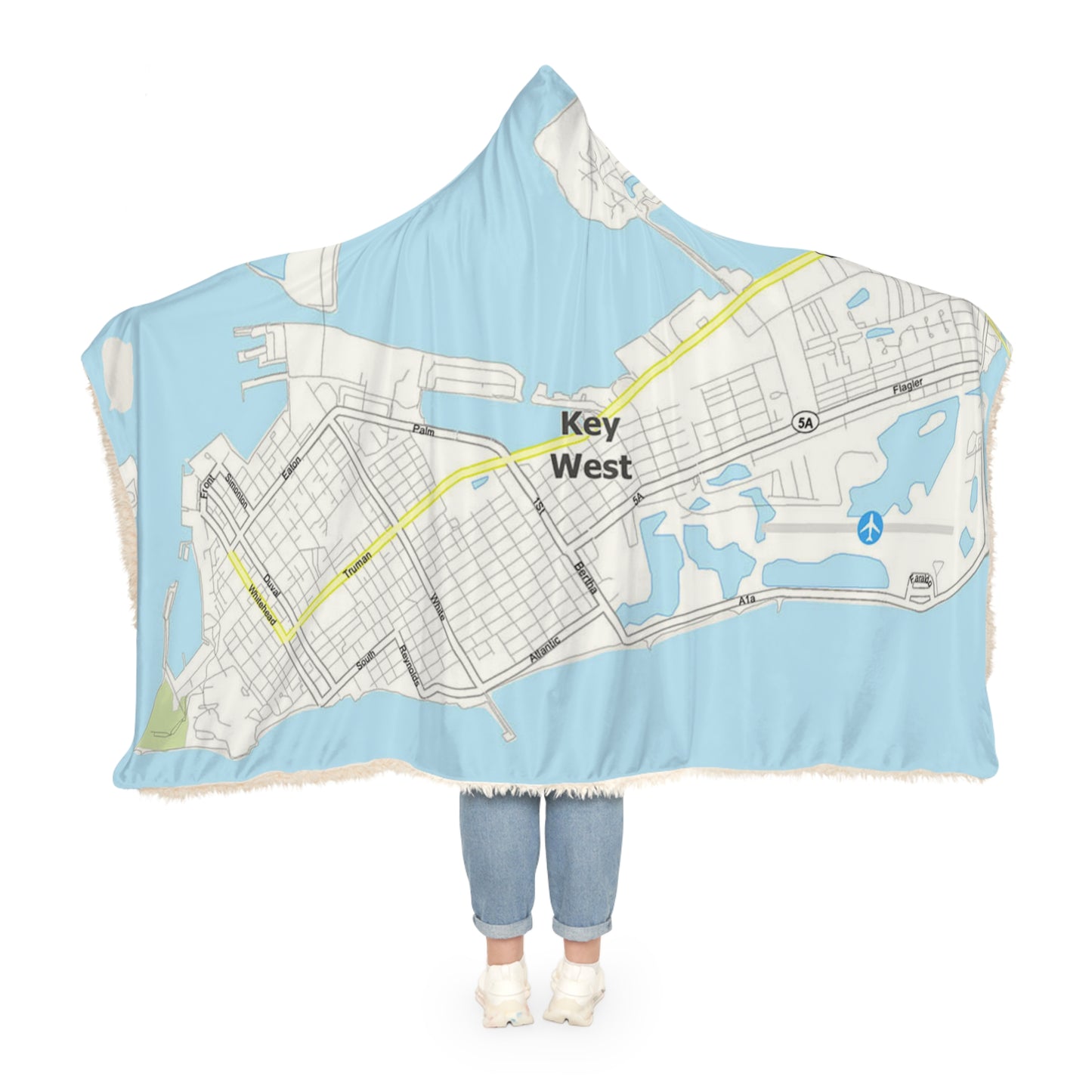 Key West Map Snuggle Blanket