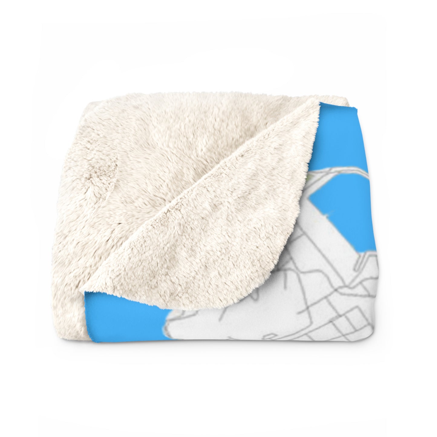 Key West Map Sherpa Fleece Blanket