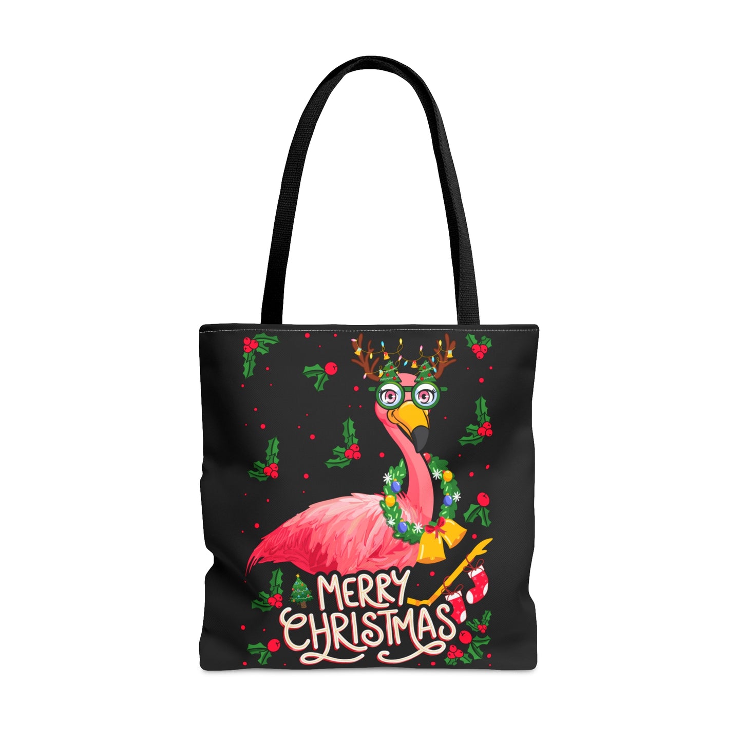 Merry Christmas Flamingo Tote Bag (AOP)