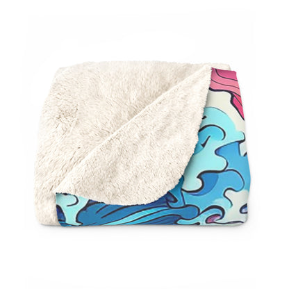 Wave Sherpa Fleece Blanket