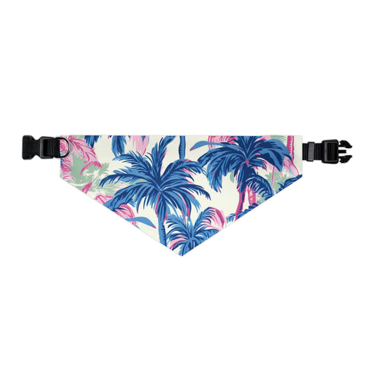 Pink & Blue Palm Tree Pet Bandana Collar