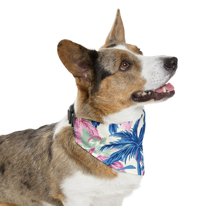 Pink & Blue Palm Tree Pet Bandana Collar