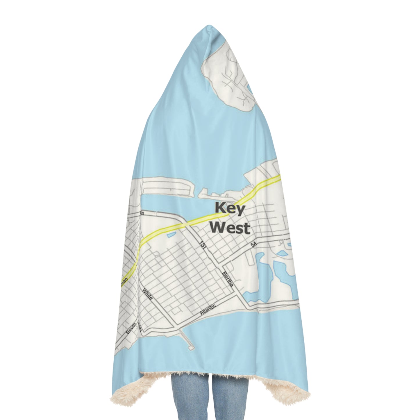 Key West Map Snuggle Blanket