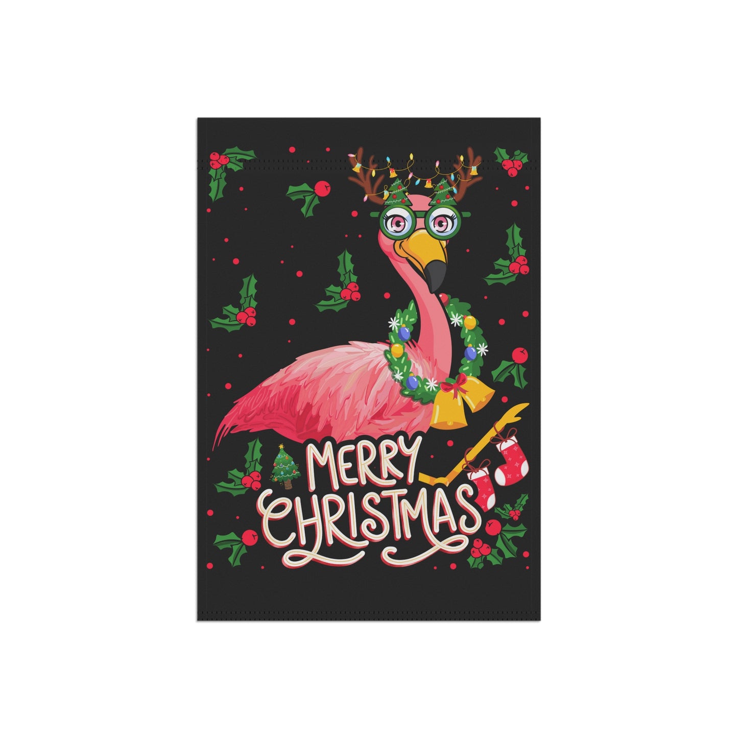 Flamingo Christmas Flag Garden Flag